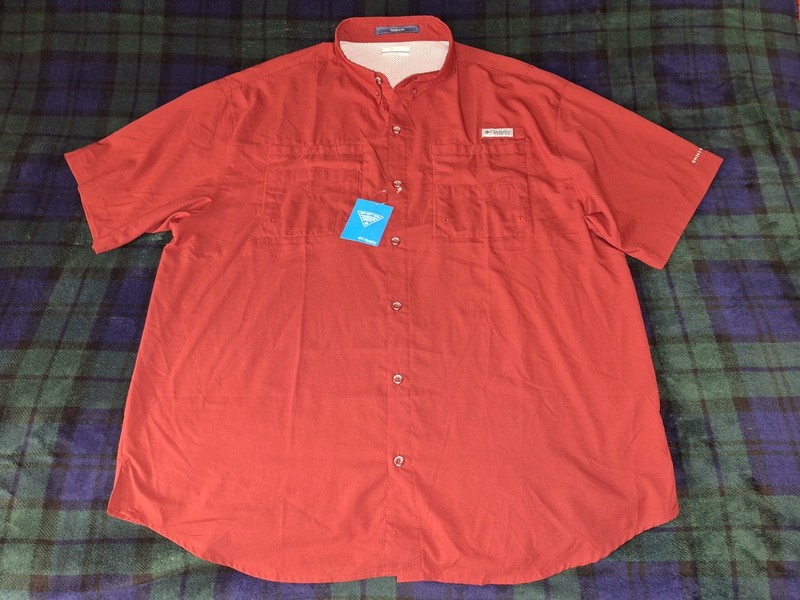 COLUMBIA PFG TAMIAMI   MENS  XXL  MAROON    UV    VENT  FISH  SHIRT NEW W/ TAGS