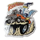 Vintage Rat Fink Porcelain Sign - Plymouth Road Runner Hot Rod Gas Pump Sign