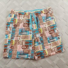 Buc-ees' Swim Trunks Mens Large Mesh Lined Floral Print Patchwork Beach Vacation