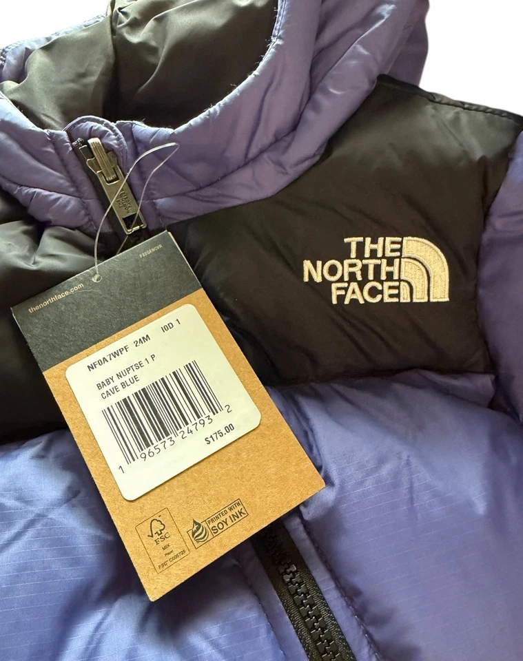 NUEVO CON ETIQUETAS THE NORTH FACE Nuptse 700 Plumón Aislado Bunting 1 Pieza Traje de Nieve talla 18-24M Foto 2 de 4