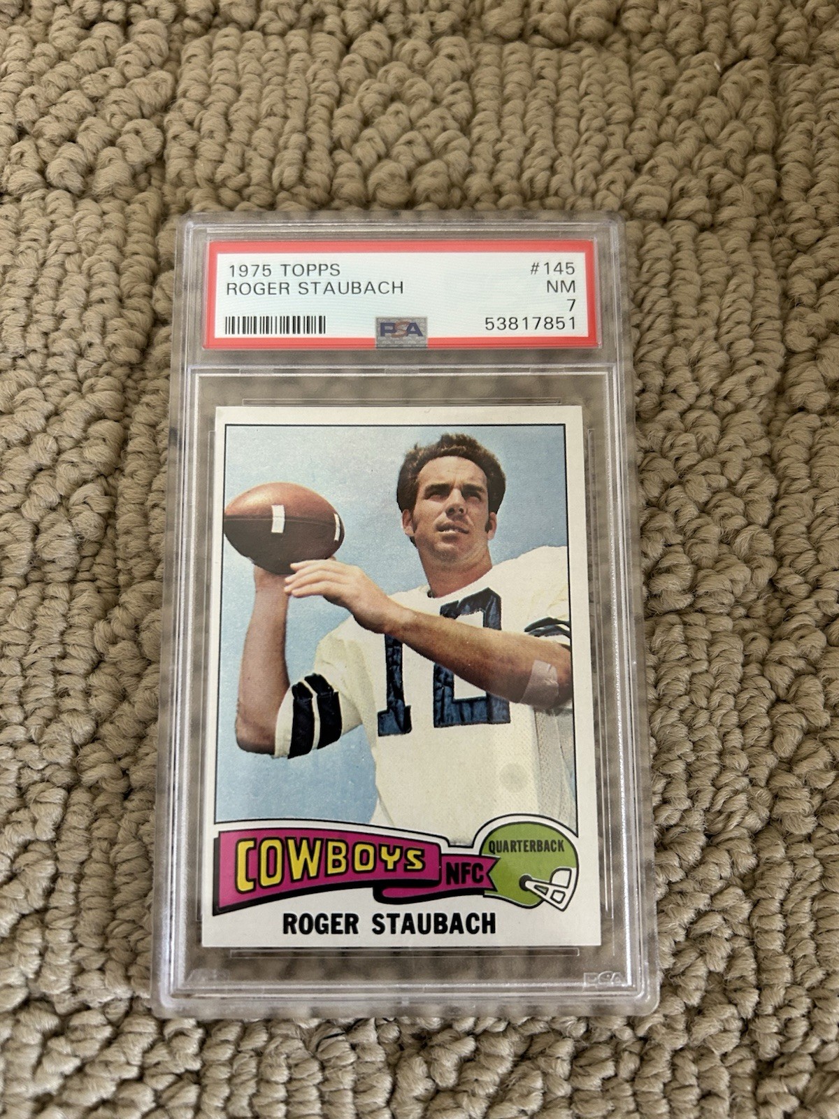 1975 Topps Roger Staubach #145 PSA 7 NM Dallas Cowboys HOF
