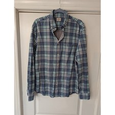 Faherty Mens Coastline Plaid Supima Cotton Bu...