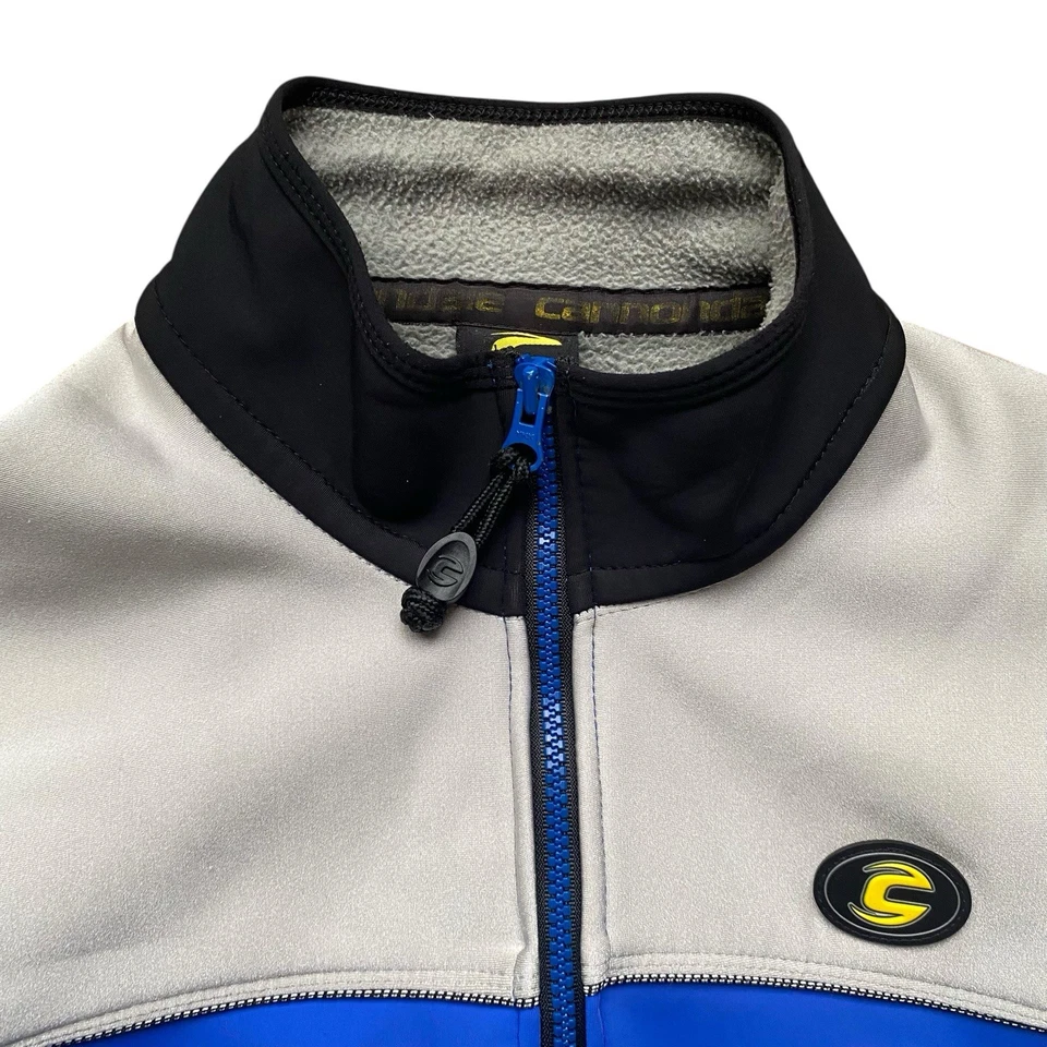 Chaqueta de Ciclismo Cannondale Vintage Softshell Mediana Polar Gris Azul Cremallera Completa Y2K Foto 3 de 4