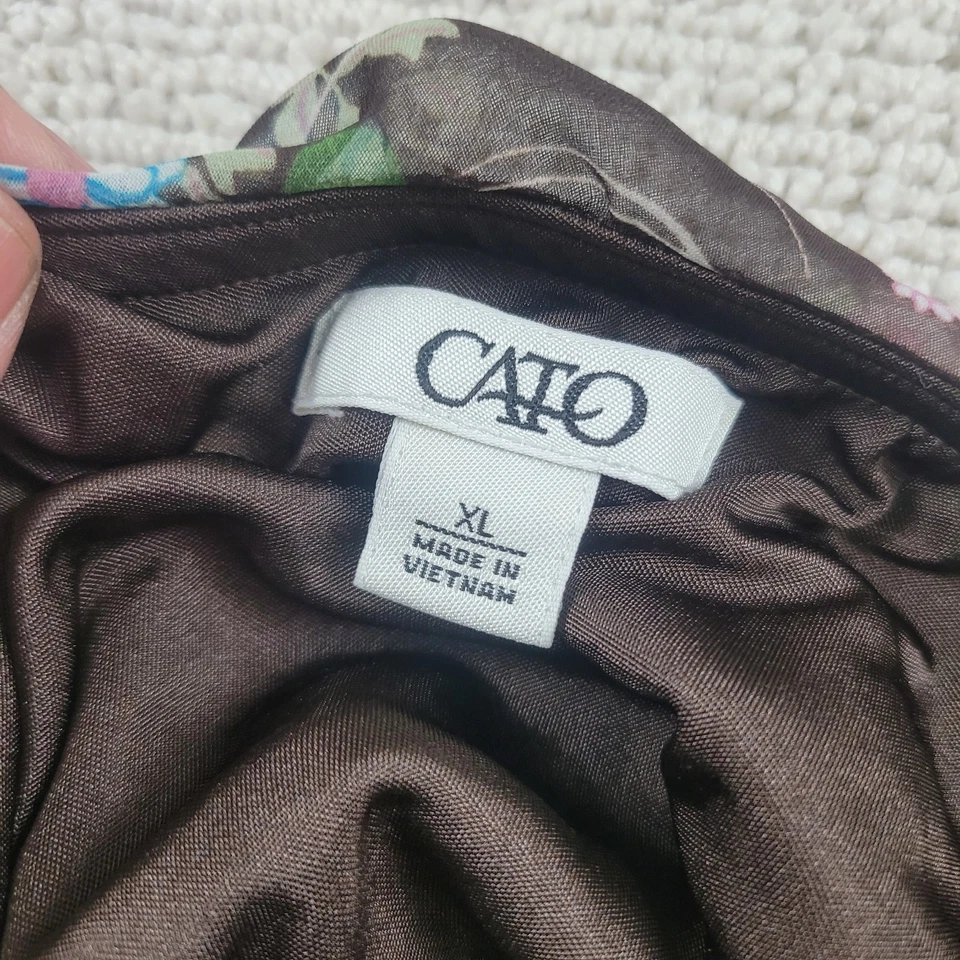 Cato Skirt Womens XL Blue Multicolor Floral Flowy Swing Polyester Blend Casual - Image 3 of 4