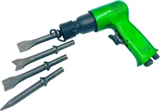 DYNAMIC POWER Short Barrel Air Hammer Kit with 4-Chisels, Alloyed steel barrel