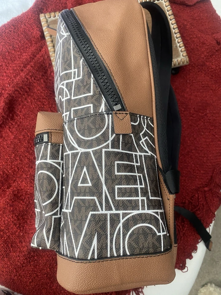 Michael Kors Cooper Large Signature PVC Graphic Logo Backpack Book bag - Image 3 of 4