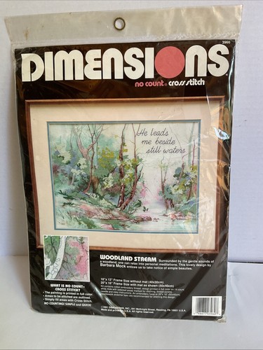 NEW Dimensions No Count Cross Stitch Kit Woodland Stream 3960 1991 16x12