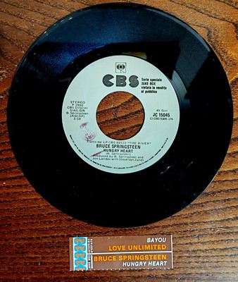 BRUCE SPRINGSTEEN 45 RPM - HUNGRY HEART 7'' JUKEBOX + STRIP !!  PROMO ITALY 1980