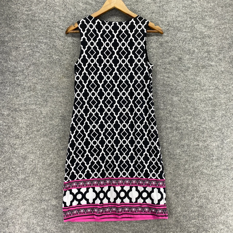 Vestido INC International Concepts Mujer PM Pequeño Negro Cambio Geométrico Midi Foto 2 de 4