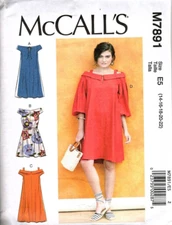 McCall's M7891 Misses 14 to 22 Cold Shoulder Dresses Uncut Sewing Pattern New