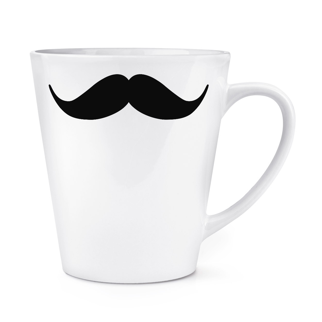 Handlebar Moustache 12oz Latte Mug Cup - Funny Mens Hipster Beard