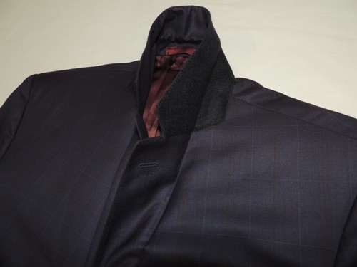 Bespoke Seize Sur Vingt Men's Blue Windowpane/Plaid Jacket Coat Size 36 - Picture 11 of 12