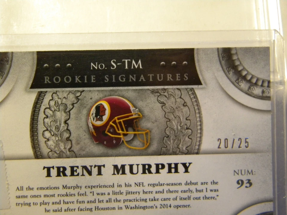2014 Panini Crown Royale - Rookie Signatures Red #S-TM Trent Murphy 20/25 - Image 3 of 3