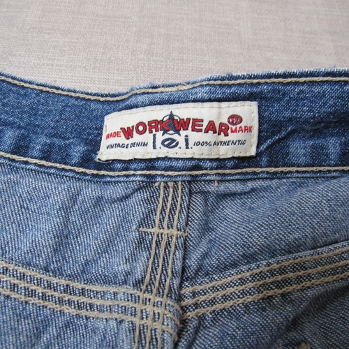 L.E.I. Shorts Women Size 9 Faded Blue Denim Jean Cargo Pockets Workwear Jorts 90 - Picture 9 of 13