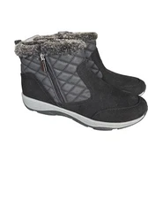 EASY SPIRIT VANCE BLACK FABRIC ANKLE BOOTIES COMFORT SHOES US WOMENS SZ 9M NEW