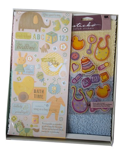 Memories In The Making Baby Scrapbook Terrycloth Photo Album +Stickers, NEW 2004 - Picture 7 of 9