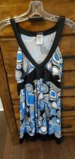 Woman's JFW just for wraps Strapped Multi Color blue circles Dress-L large LG