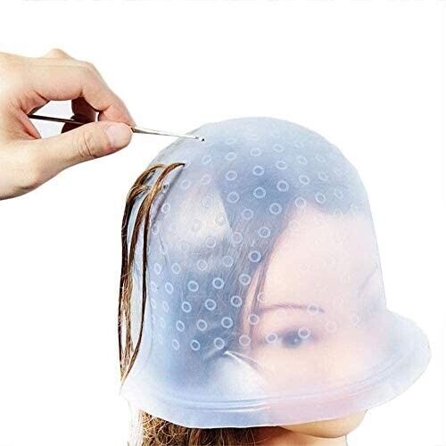 Salon Magic Cap Hair Color Highlighting Caps with needle & High Rubber  Silicone | eBay