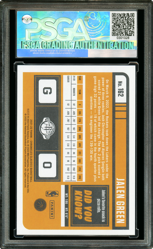 2021-22 Panini Chronicles Classics #162 Jalen Green RC Houston Rockets PSGA 9 - Picture 3 of 3