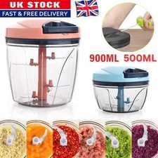 Pull Cord Pulling Food Chopper Manual Vegetable Slicer Hand Blender Kitchen UK