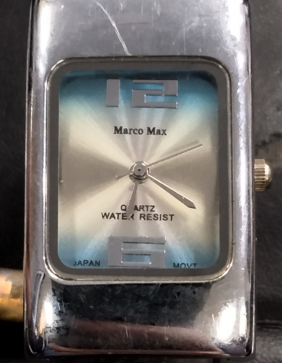 Marco Max Silvertone Cuff Watch, Silvertone Case