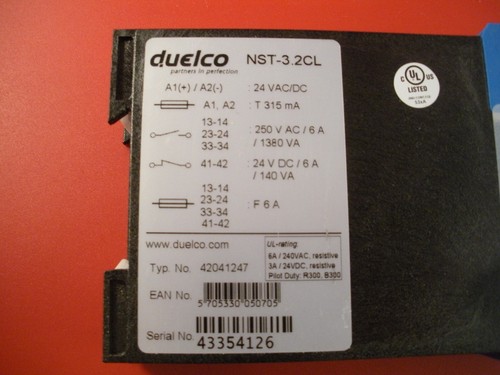 Duelco NST-3.2CL Safety Relay 24v ac/dc 42041247 6a Emergency Stop New Nnb - Picture 2 of 4