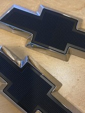 Matching Set Fits Chevy Impala Textured Front Rear Black Chrome Emblem Bowtie