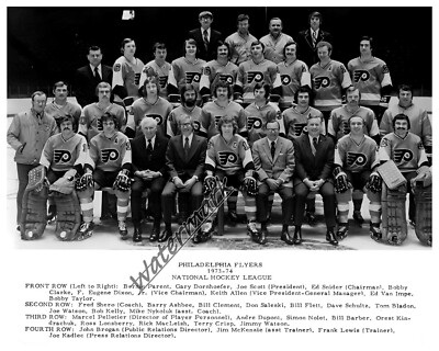 NHL 1973 74 Philadelphia Flyers Team Picture with Names X 10