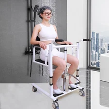 Transfer Chair Patient Lift for Home, Lift Wheelchair with Bedpan Elderly Assigd