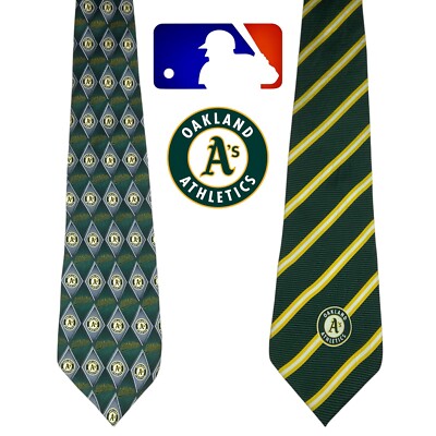 Oakland As Athletics MLB by Eagle Neckwear Neck Tie Baseball Necktie (lot of 2)