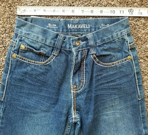 Makaveli Girls Size 10 (23x25) Straight Leg Embroidered Denim Blue Jeans - Bild 9 von 12