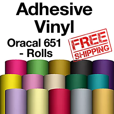 Oracal 651 Vinyl -12"x5 Ft roll Adhesive Vinyl 61 Colors Available Craft & Hobby