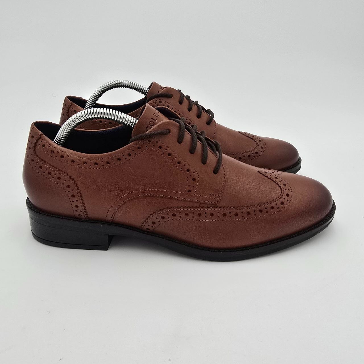 SAOLA Scarpe eleganti Cole Haan Grand+ derby a coda di rondine da uomo taglia 8 pelle marrone inglese
