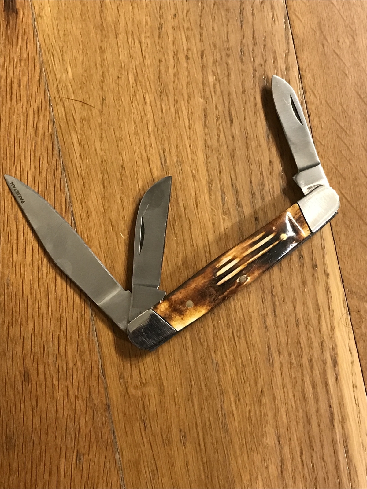 Wild Turkey Hand Made pocket knife 3 blade bone handle eBay