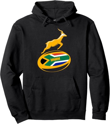 Springbok Rugby Ball & South African Flag Pullover Hoodie