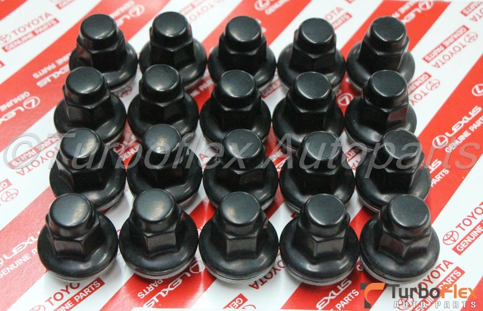 Juego de 20 tuercas PVD negras para Toyota Tundra Sequoia Land Cruiser PT076-0C200-02 Foto 2 de 4