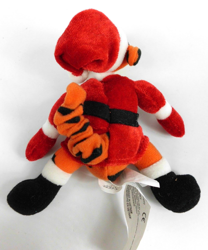 Vintage UK Disney Store Santa Tigger Christmas Mini Bean Bag Plush 5 Inch - Picture 3 of 3