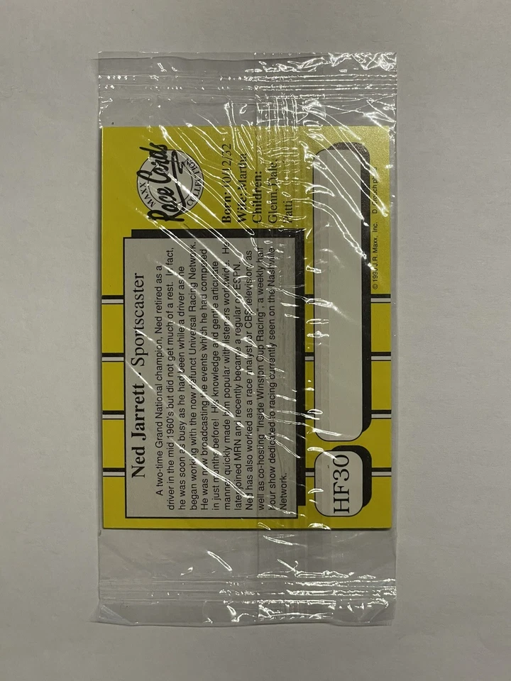 1990 Maxx Holly Farms Neil Bonnett #HF10 Ned Jarrett #HF30 Sealed Pack! - Image 2 of 2