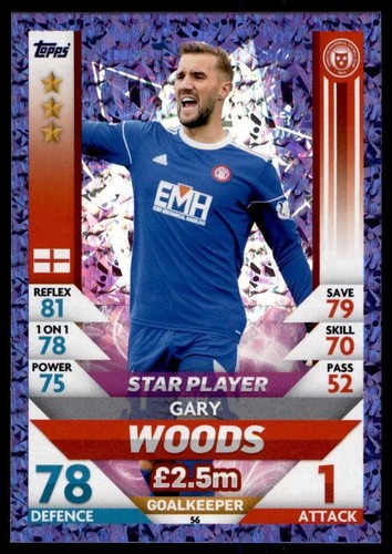 Match Attax SPFL 2018/19 Gary Woods Hamilton Academical Star Spieler Nr. 56 - Bild 1 von 2