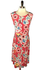 ELLOS Plus Sz 22W 24W A-Line Dress Red Blue Pink White Floral Sleeveless Stretch