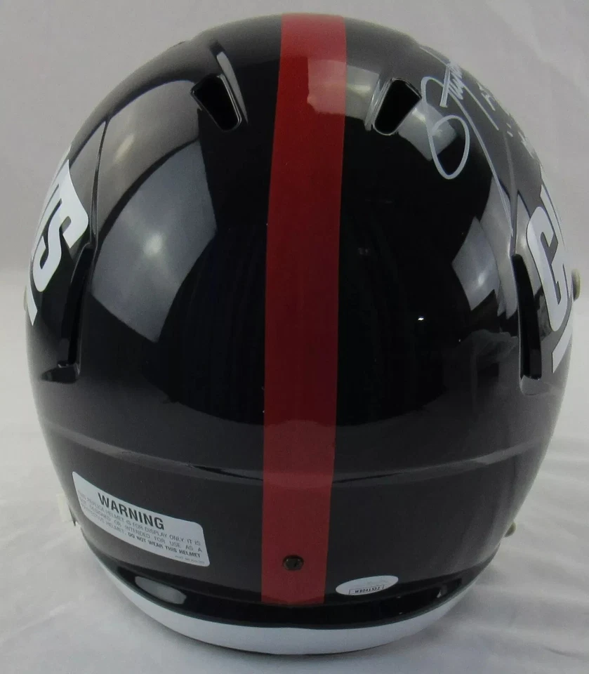 Réplica de casco firmado por Lawrence Taylor autógrafo de los Gigantes con Insc JSA Witness Foto 4 de 4