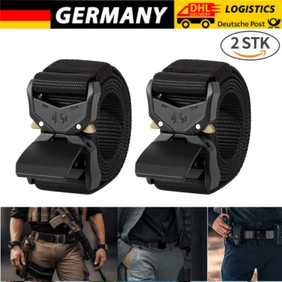 DAZONE 2STK Herren Taktischer Gürtel Belt Armee Militär Military Gürtel Nylon Schnalle