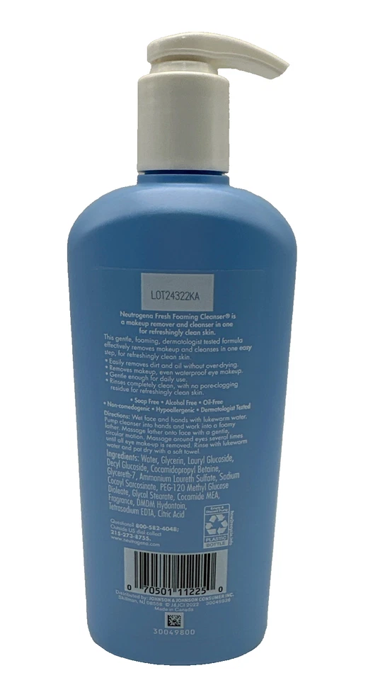 Neutrogena FRESH FOAMING CLEANSER Makeup Remover LARGE 9.6oz. Lot of 3 - Image 2 of 2