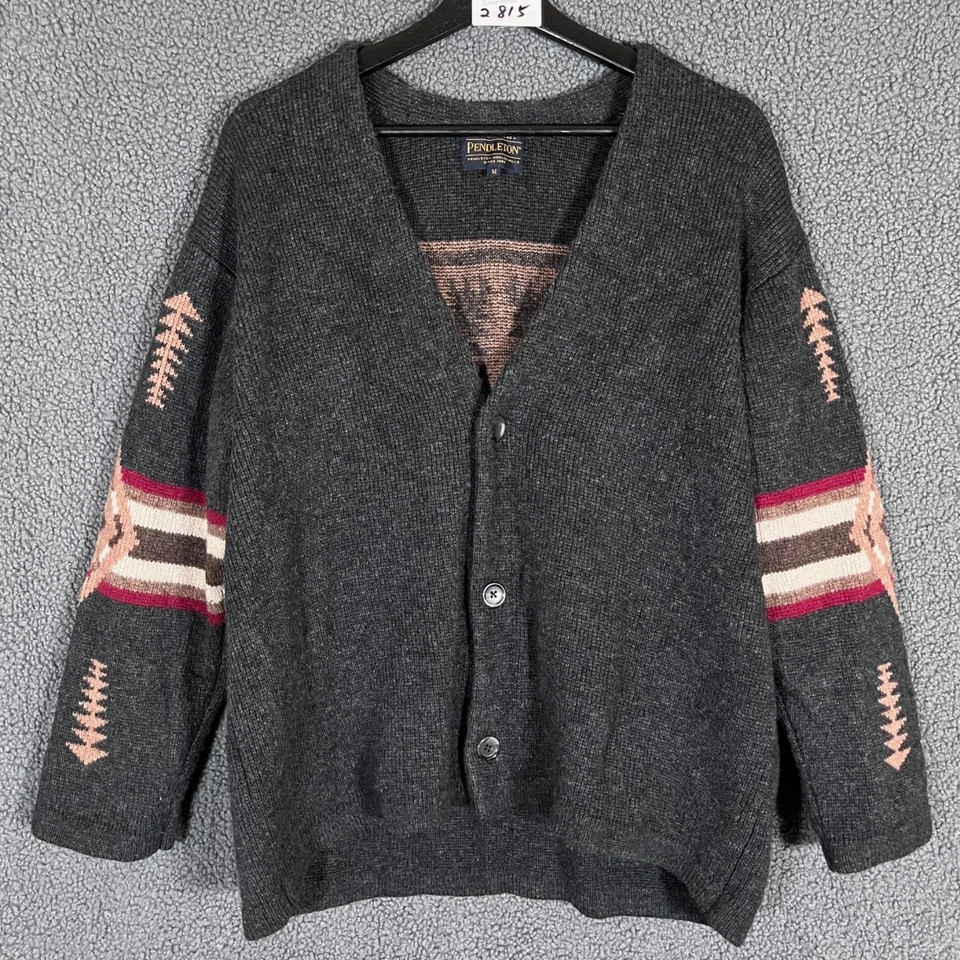 Pendleton Journal Standard Southwestern Wool Blend Sweater Cardigan Men's Size M - Image 2 of 4