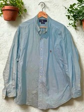 Ralph Lauren Yarmouth Dress Shirt Sz. 17 34 Blue Button Down 100 Cotton Vintage