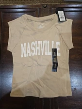 Art Class Nashville Graphic T-Shirt Kids Medium (8) Tan Short Sleeve NWT
