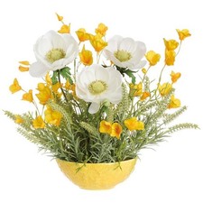 Allstate Floral & Craft MF8008-WH-YE 12 x 14 x 14 in. Anemone Mini Poppy & As...