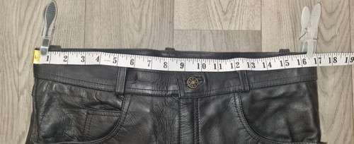 ECHTES LEDER Vintage Biker Black Leather Men's Motorcycle Trousers W 34" - Picture 6 of 16