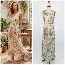 VTG 90s All That Jazz Maxi Floral Cottagcore Boho Prairie Whimsy Dress 9/10 M