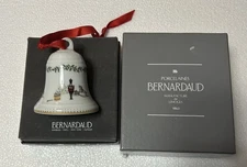 Bernardaud Limoges Bell Ornament 1990 Grenadiers Happy Holiday Holly nutcracker 